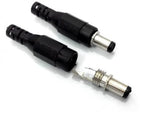 Fiche d’alimentation Jack male noir et argent pour connecteurs DC power
