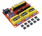 CNC gravure Shield V4 rouge avec connecteurs jaunes, compatible i2c pour machine de gravure