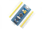 Carte de Développement TENSTAR STM32F103C8T6 avec microcontrôleur bleu et broches jaunes, compatible communication USB