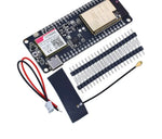 Image d’une carte ESP32 avec module SIM800H, antenne GSM GPRS et composants