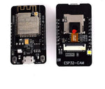 Vue avant et arrière de la carte ESP32-CAM-CH340 avec module caméra OV2640 et port micro USB