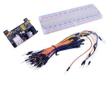 Electronics prototyping kit with module d’alimentation pour Arduino et câbles de connexion pour plaque d’essai