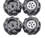 Pneu omni roue noir mecanum 60mm, ensemble de quatre roues omni noires pour robotique