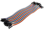 Cordon de 40cm avec fils de connexion femelle femelle colorés et connecteurs noirs