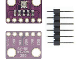 Circuit imprimé violet avec broches pour capteur de pression atmosphérique Haute Précision GY-BME280 avec tension d’alimentation