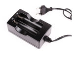 Chargeur double batterie Li-ion rechargeable pour batteries 18650 avec cordon d’alimentation