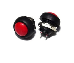 Mini bouton poussoir rond Rouge étanche PBS-33B 12MM 2PIN Auto-Reset