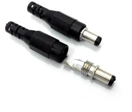Fiche d’alimentation Jack male noir et argent pour connecteurs DC power