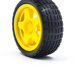 Roue pneu 66mm avec pneu 66mm *28mm et jante jaune sur un vélo