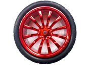 Roues avec jante rouge et noires, diamètre 65 mm, pour jouets et véhicules téléguidés