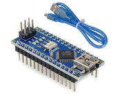 Image du Arduino Nano V3.0 CH340 avec câble USB, microcontrôleur avec broches d’e