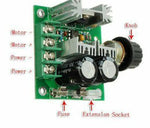 Image d’une carte contrôleur de vitesse PWM 12V-36VDC avec bouton, fuse et bornier
