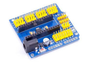 Bouclier d’extension Arduino Nano avec shield bleu et broches jaunes pour Arduino Nano