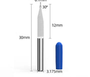 Mèches de gravure en carbure CNC,30 degrés 0.1mm pour carte PCB