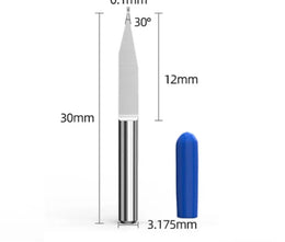 Mèches de gravure en carbure CNC,30 degrés 0.1mm pour carte PCB