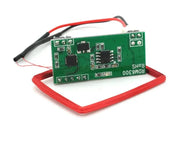 Circuit imprimé vert avec bobine rouge et fils, module RFID-UART avec antenne externe RDM6300 125kHz