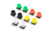 Bouton tactile coloré 12x12x7.3 mm avec capuchon pour interface utilisateur