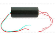 Capaciteur cylindrique noir avec fils rouge et vert pour module survolteur elevateur 3-6VDC