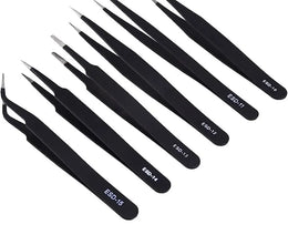 Kit de pinces ESD antistatiques Pince à épiler Lot de 6 pinces