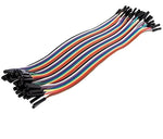 Cordon de 30cm avec fils de connexion femelle femelle multicolores et connecteurs noirs