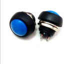 Mini bouton poussoir rond bleu étanche 12MM 2 broches PBS-33B