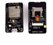 Vue avant et arrière de la carte ESP32-CAM-CH340 avec module caméra OV2640 et port micro USB
