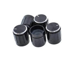 Contrôle noir en plastique pour potentiomètre bouton avec alliage d’aluminium capuchon