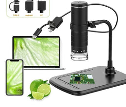 Microscope numérique USB 1000X 3 en 1 type-c caméra 8 LED loupe