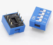 Interrupteur DIP Switch bleu 4 broches 2,54 mm - Domotique Tunisie