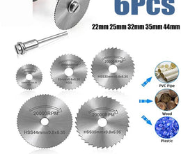 6 mini lames de scie circulaire HSS disque de coupe rotatif outil