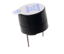 Buzzer actif 5V cylindrique noir avec deux broches métalliques pour projets électroniques