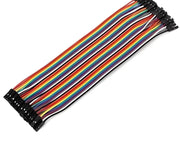 Câble de connexion femelle femelle 20cm avec ruban arc-en-ciel et connecteurs noirs