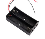 Support pour 2 piles 18650 en plastique noir avec fils pour batteries