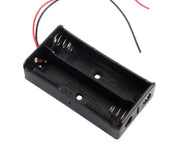 Support pour 2 piles 18650 en plastique noir avec fils pour batteries