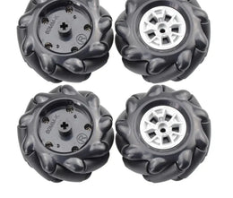 Pneu omni roue noir mecanum 60mm, ensemble de quatre roues omni noires pour robotique