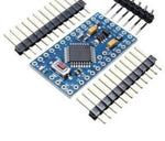 Image d’une carte microcontrôleur bleue Arduino Pro Mini ATMEGA328P 5V / 16MHz